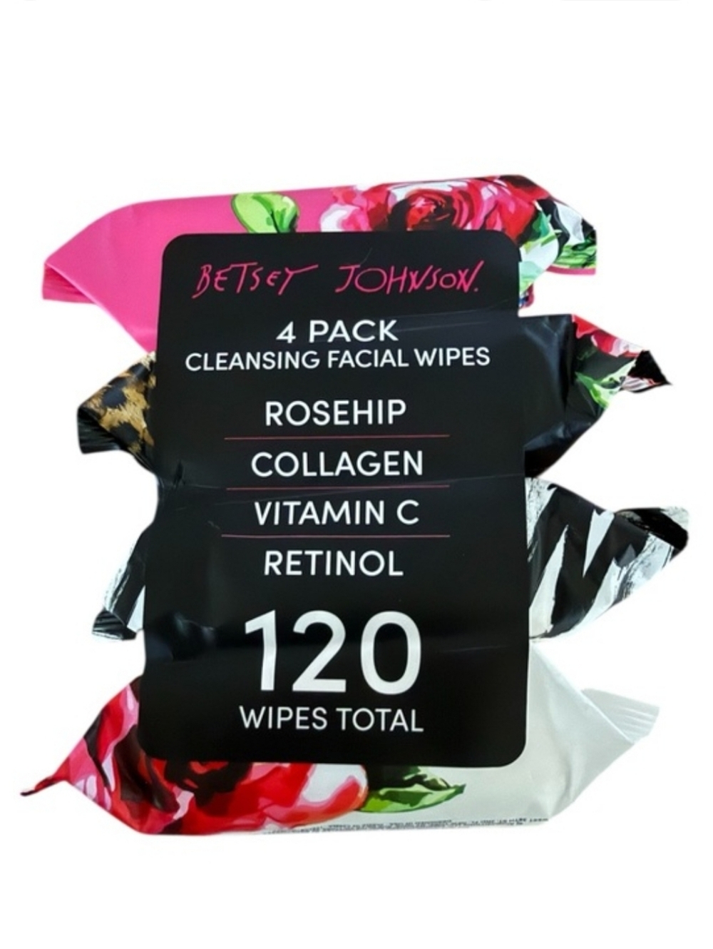 Betsey Johnson Floral Facial Wipes Pack (Set Of 4) NWT